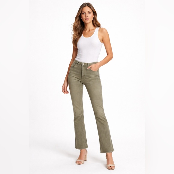MOTHER The Insider Hover Jeans Olive Green Mae-Mermaid Size 25 NWT - Picture 2 of 8
